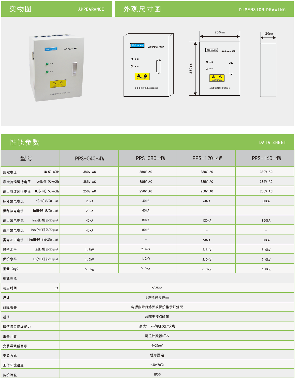 PPS-040-4W雷迅電源防雷箱：智能化防護，為關(guān)鍵設(shè)