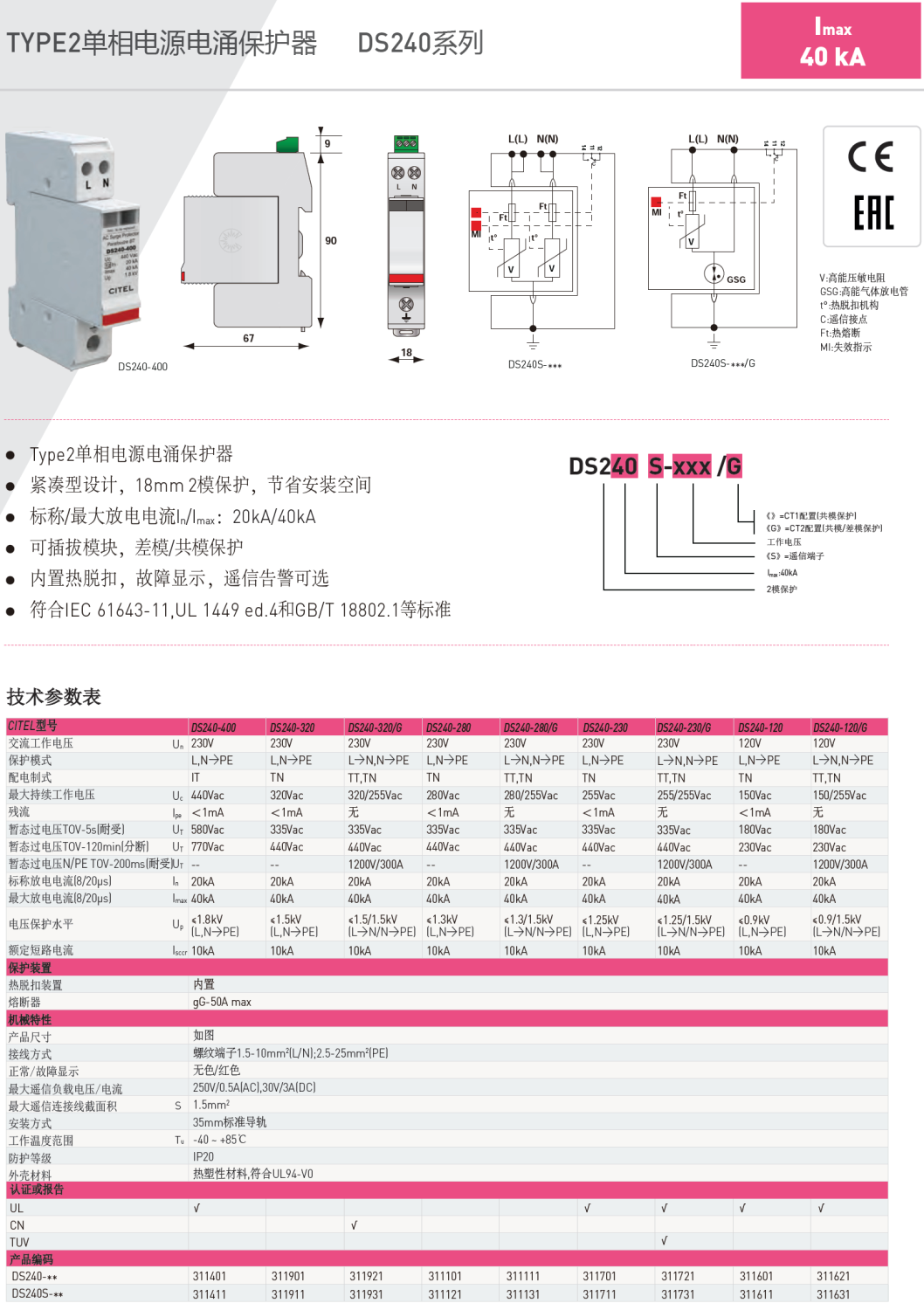 DS240S-400，DS240S-320，DS240S-320/G，DS240S-280，DS240S-280/G，DS240S-230，DS240S-230/G，DS240S-120，DS240S-120/G