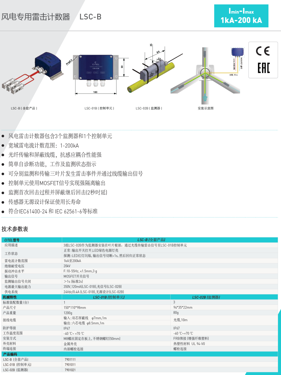 LSC-B CITEL西岱爾風(fēng)電專用雷擊計(jì)數(shù)器：精準(zhǔn)監(jiān)測雷擊風(fēng)險(xiǎn)，護(hù)航風(fēng)電設(shè)備安全