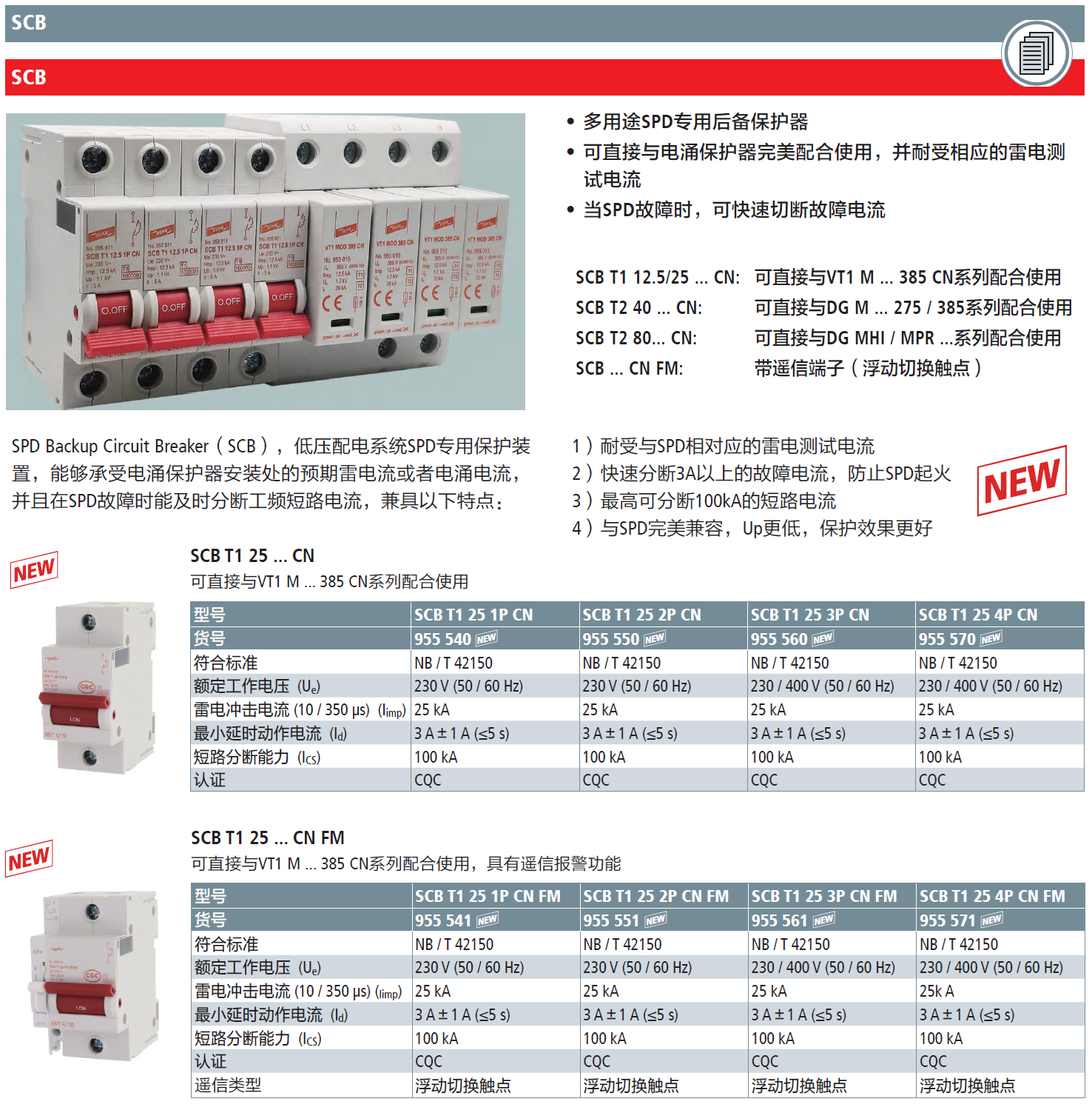 SCB T1 25 4P CN FM DEHN浪涌后備保護(hù)器：工業(yè)與
