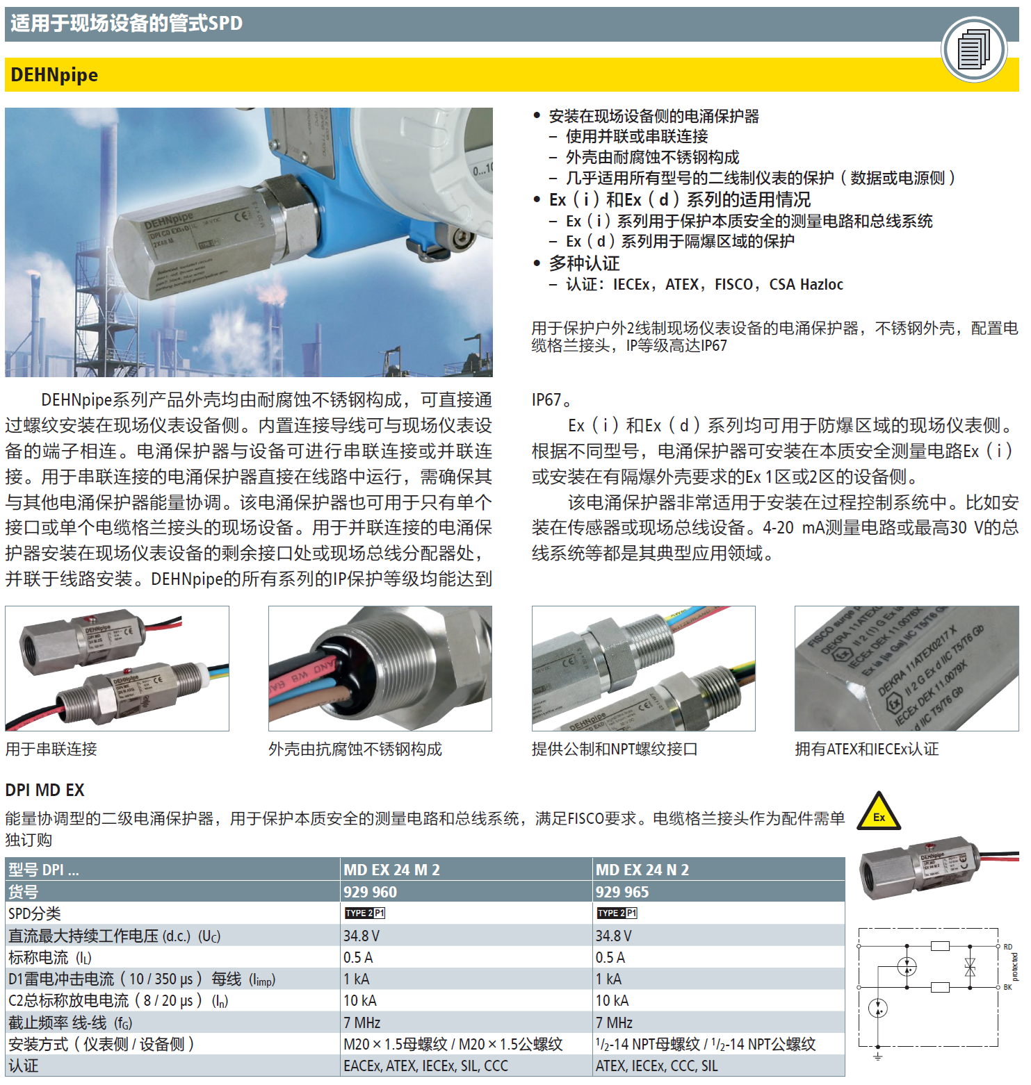 DPI MD EX 24 M 2 DEHN管式防雷器：高效能量協(xié)調