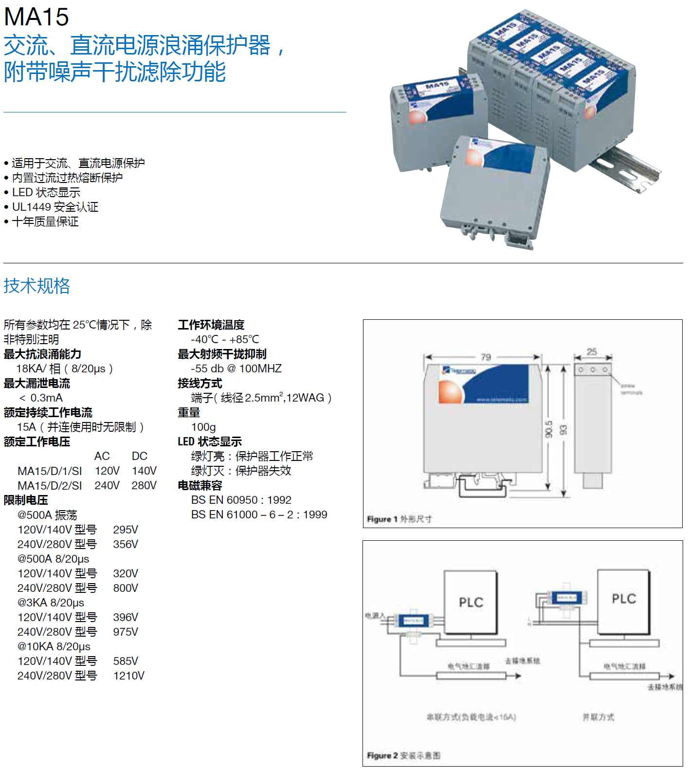 MA15/D/1/SI MTL電源防雷器：工業(yè)場(chǎng)景的浪涌與噪
