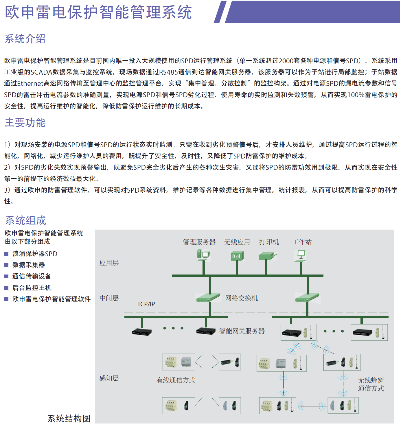EPS-DTU-02歐申雷電保護(hù)智能管理系統(tǒng)解析：智能防