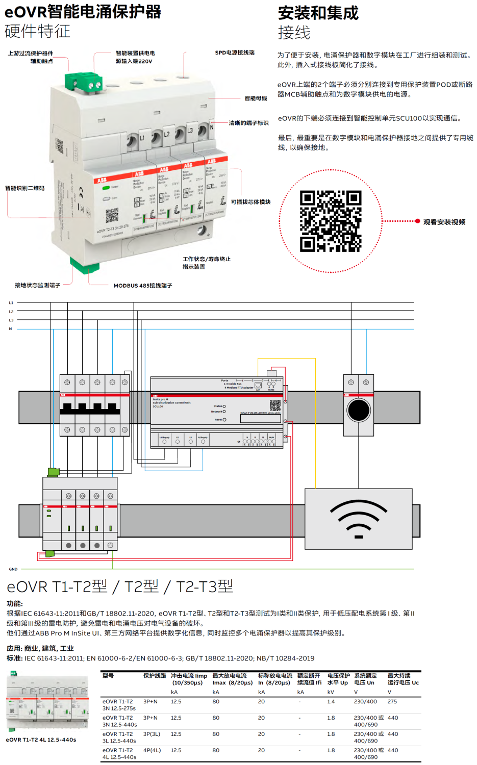 eOVR T1-T2 4L 12.5-440S ABB電涌保護(hù)器引領(lǐng)行業(yè)