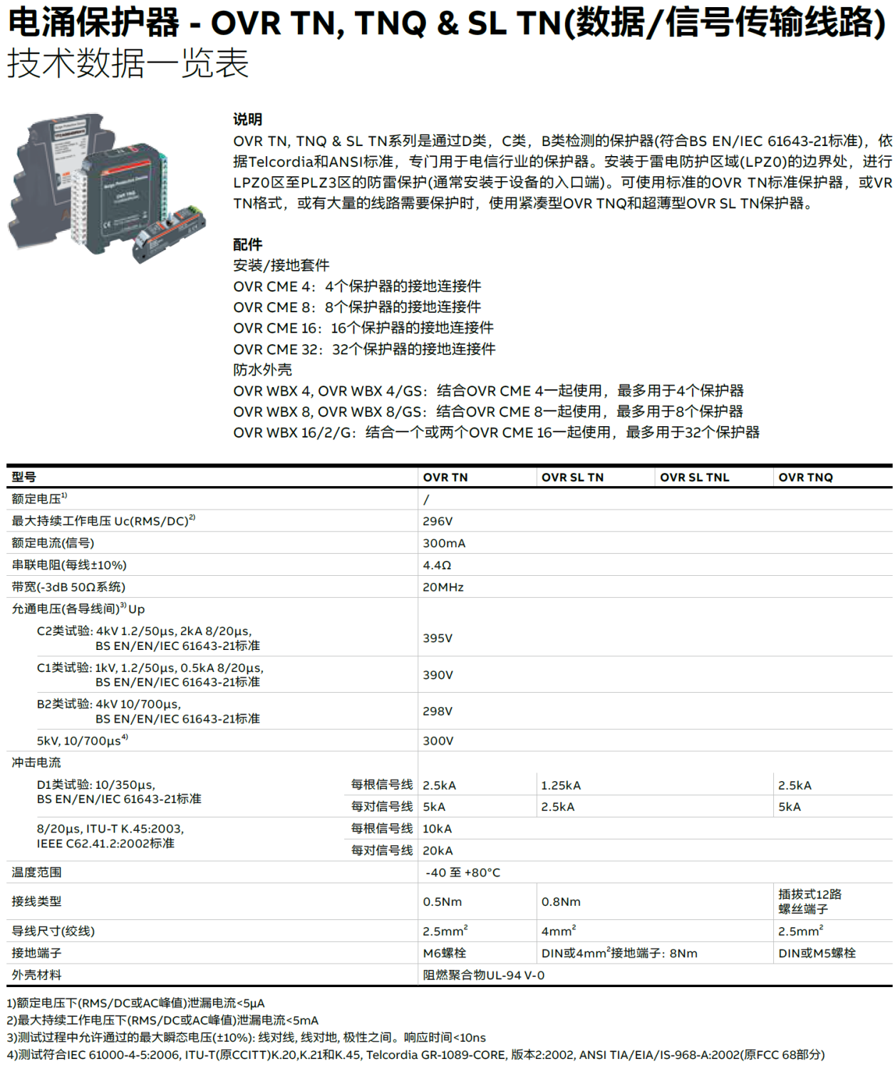 OVR SL TNL ABB電信行業(yè)數(shù)據(jù)信號防雷的智能化解決