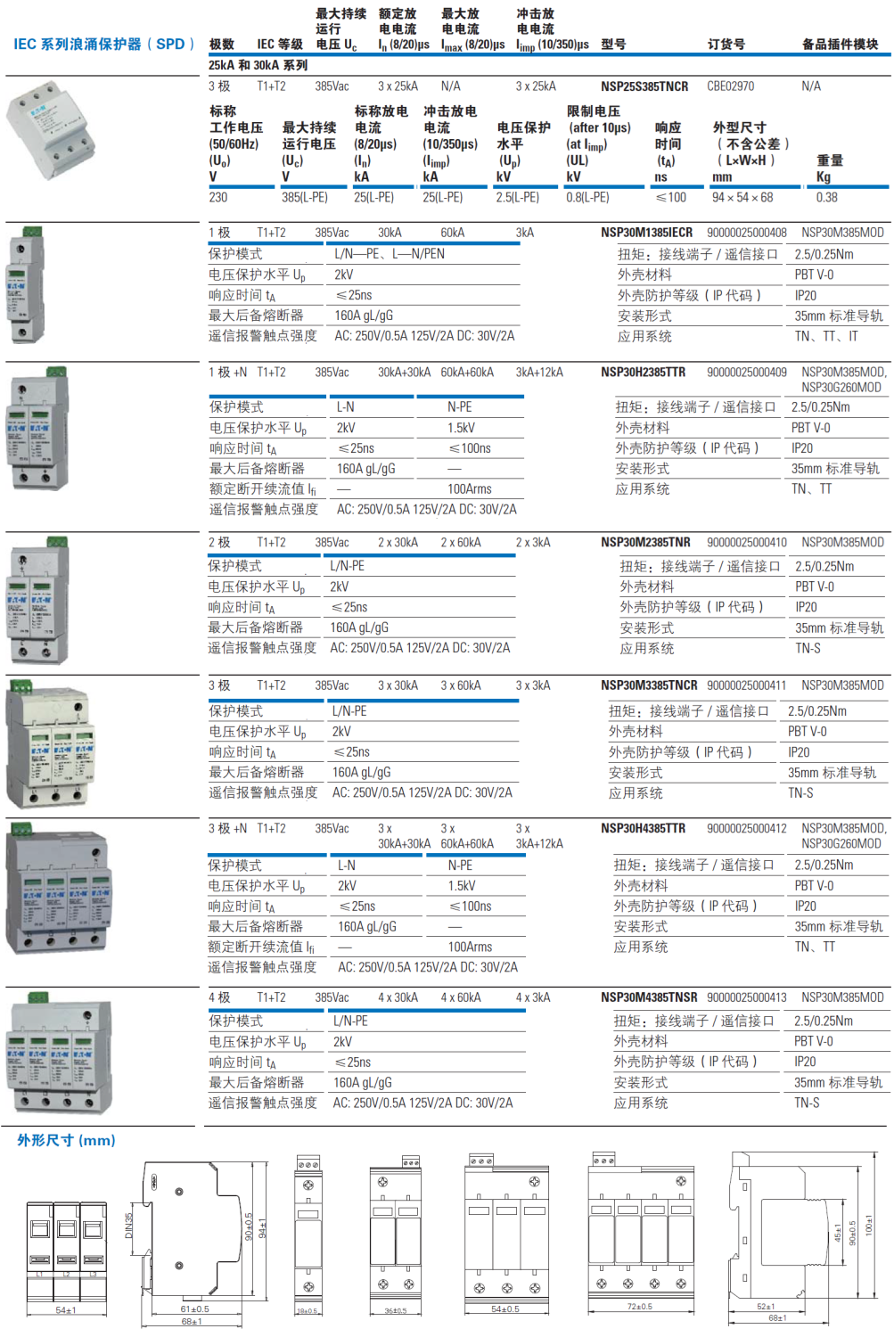 NSP25S385TNCR，NSP30M1385IECR，NSP30H2385TTR，NSP30M2385TNR，NSP30M3385TNCR，NSP30H4385TTR，NSP30M4385TNSR，NSP30M385MOD，NSP30G260MOD