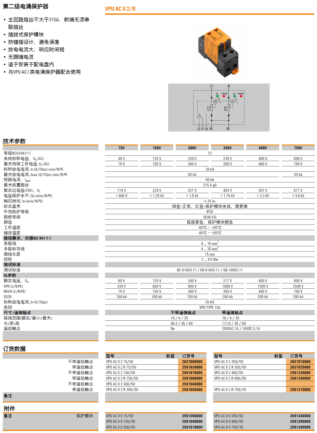 VPU AC II 2 350/50(2637010000)，VPU AC II 2 R 350/50(2637020000)，VPU AC II 2 480/50(2591230000)，VPU AC II 2 R 480/50(2591240000)，VPU AC II 2 R 750/50(2591310000)，VPU AC II 0 350/50(2591340000)，VPU AC II 0 480/50(2591200000)，VPU AC II 0 750/50(2591290000)