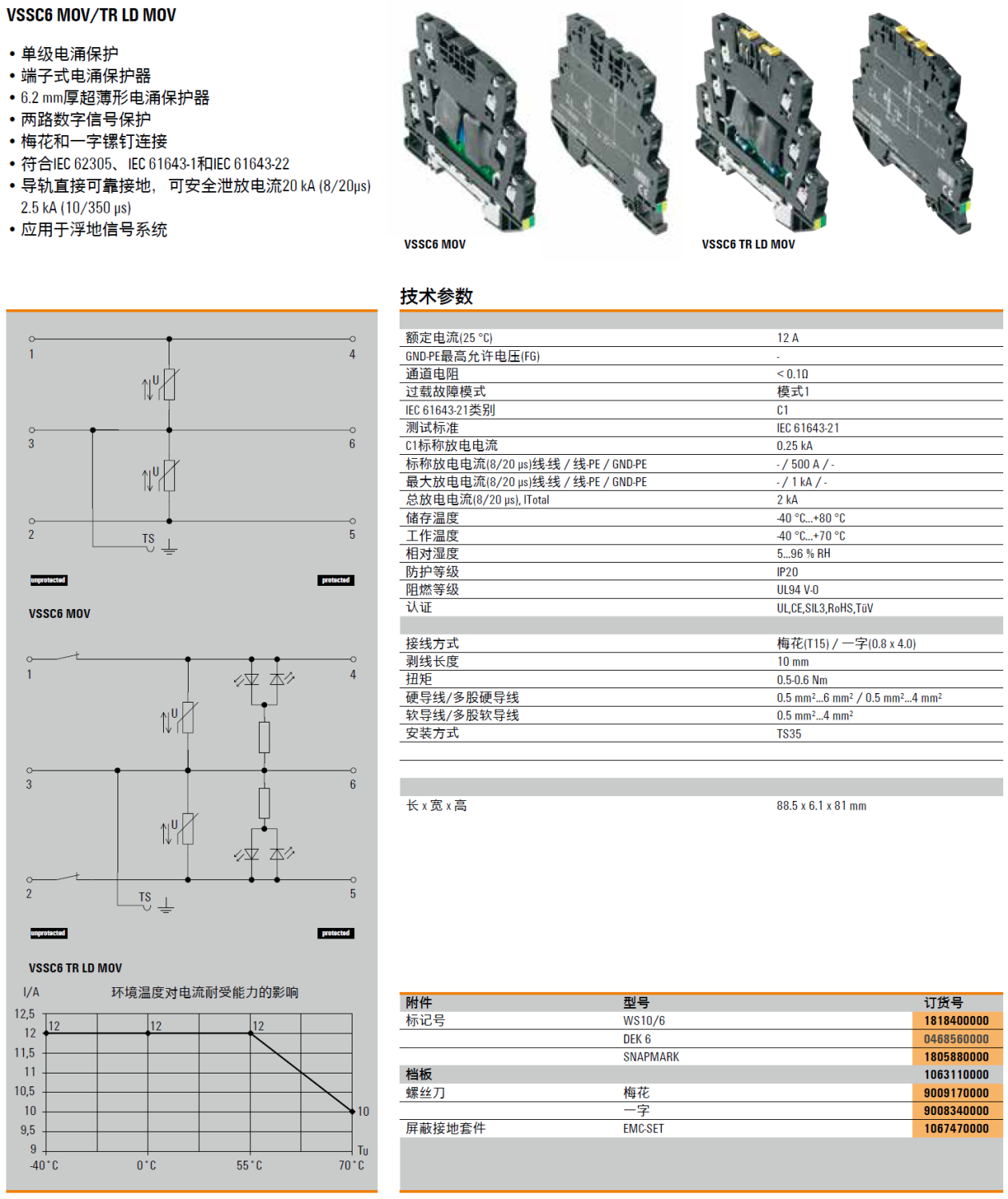 VSSC6 TR LD MOV 12VDC 魏德米勒數(shù)字信號(hào)電涌保護(hù)器：高可靠性與工業(yè)級(jí)防護(hù)的典范?